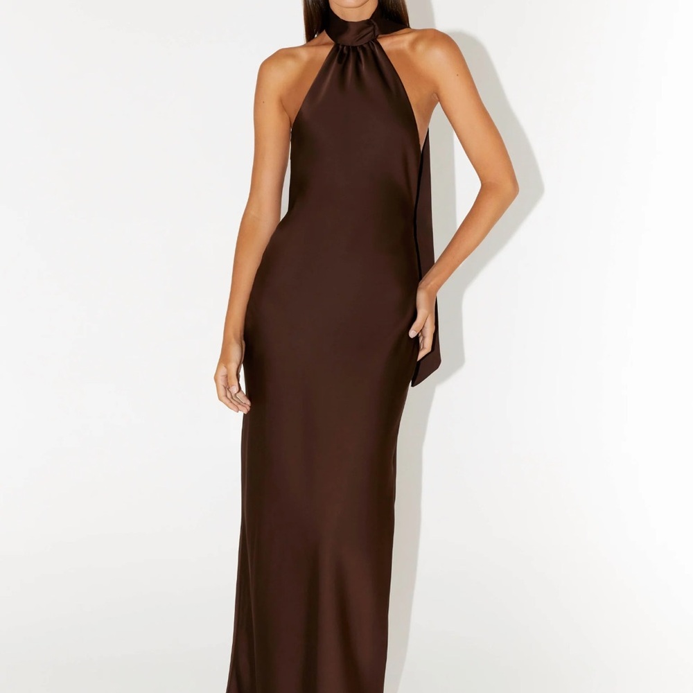 Peppermayo One Shoulder Brown Dress